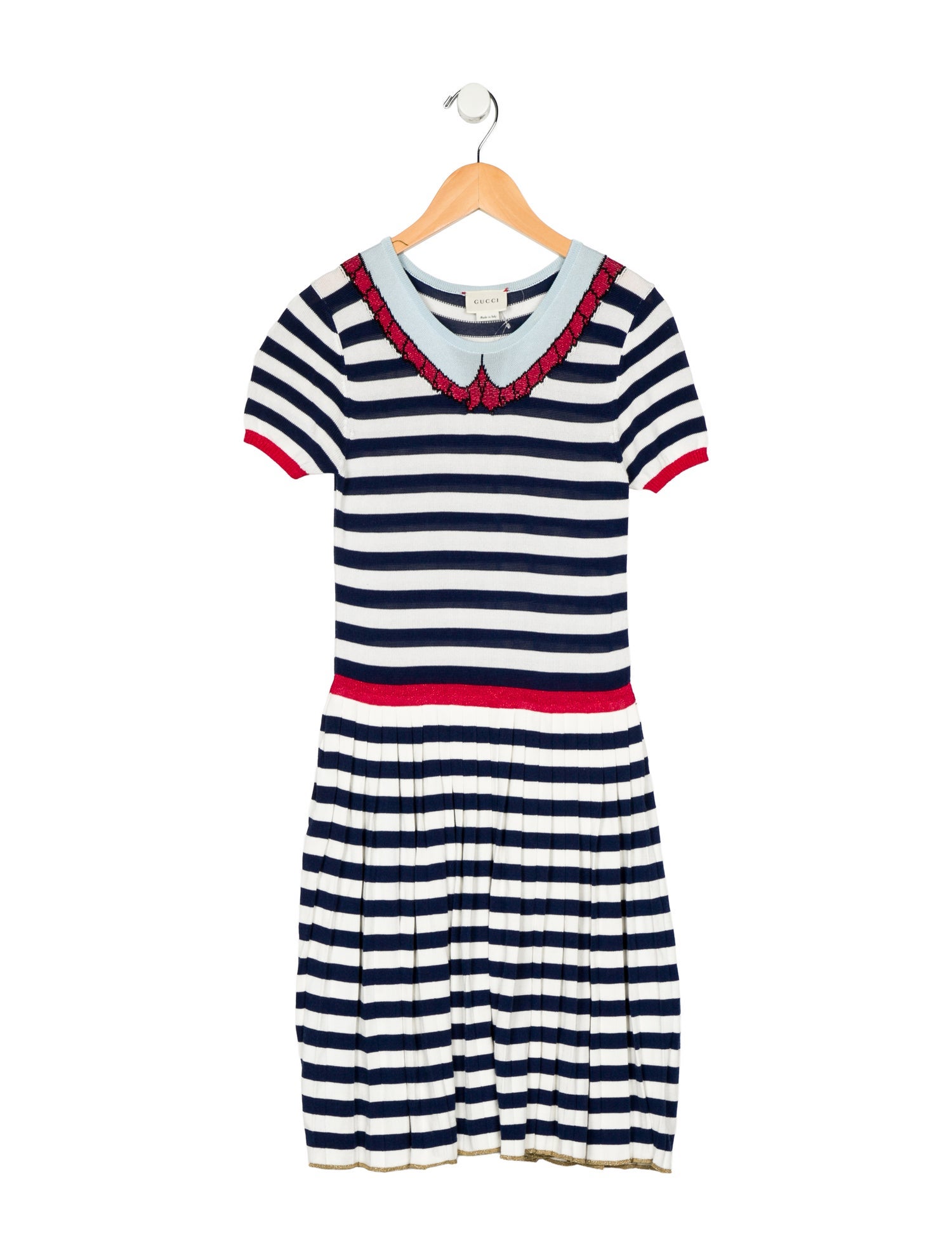 Gucci Girls' Patterned Short Sleeve Knit Dress