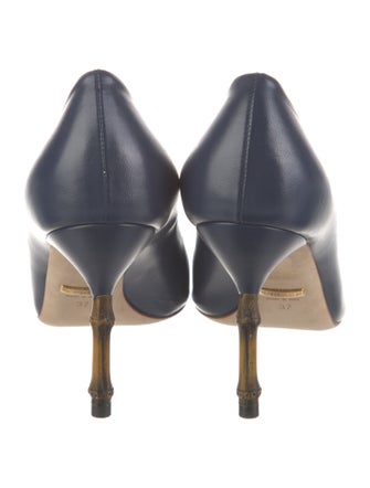 Gucci Bamboo Accent Leather Pumps