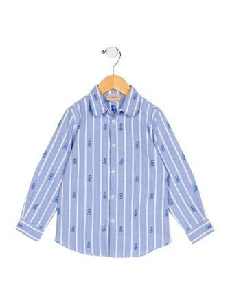 Gucci Toddler Boys' Patterned Long Sleeve Dress Shirt
