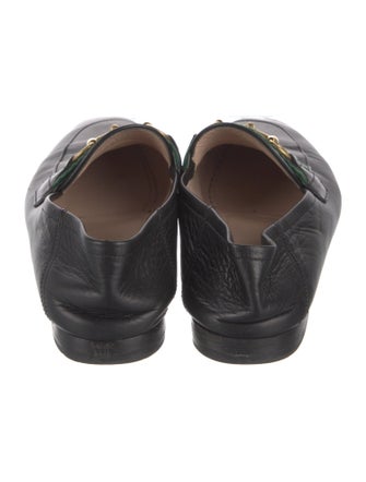Gucci Web Accent Leather Loafers