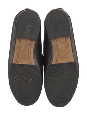 Gucci Web Accent Leather Loafers