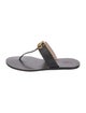 Gucci Double G Logo Leather T-Strap Sandals