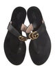 Gucci Double G Logo Leather T-Strap Sandals