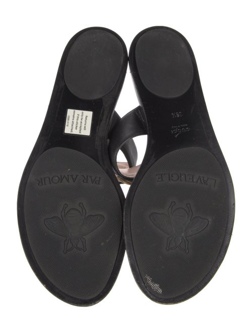 Gucci Double G Logo Leather T-Strap Sandals