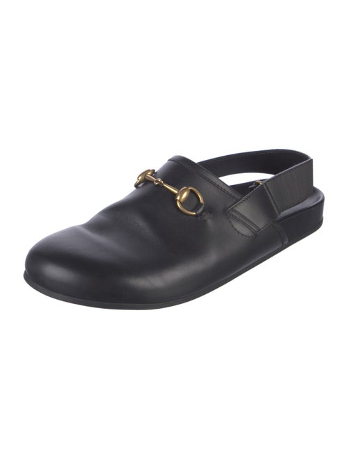 Gucci Horsebit Accent Leather Slippers