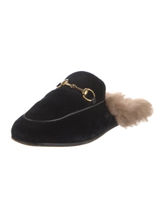 Gucci Horsebit Accent Velvet Mules