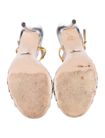 Gucci Leather Colorblock Pattern Slingback Sandals