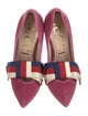 Gucci Sylvie Web Accent Velvet Pumps