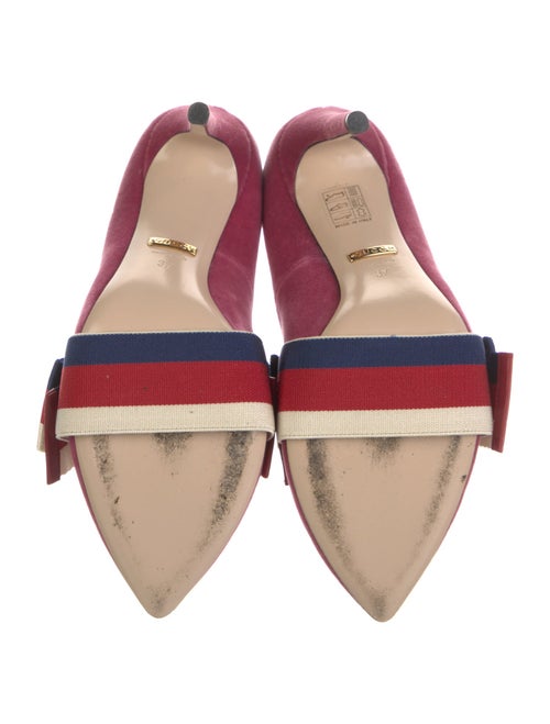 Gucci Sylvie Web Accent Velvet Pumps