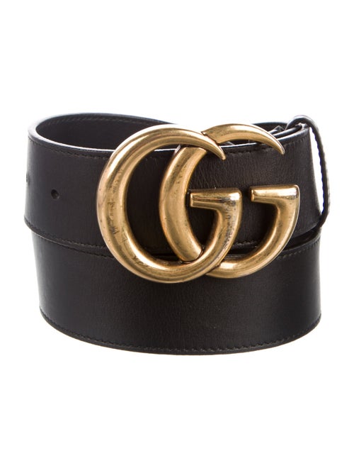 Gucci Double G Logo Leather Belt