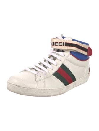Gucci Web Accent Leather Sneakers