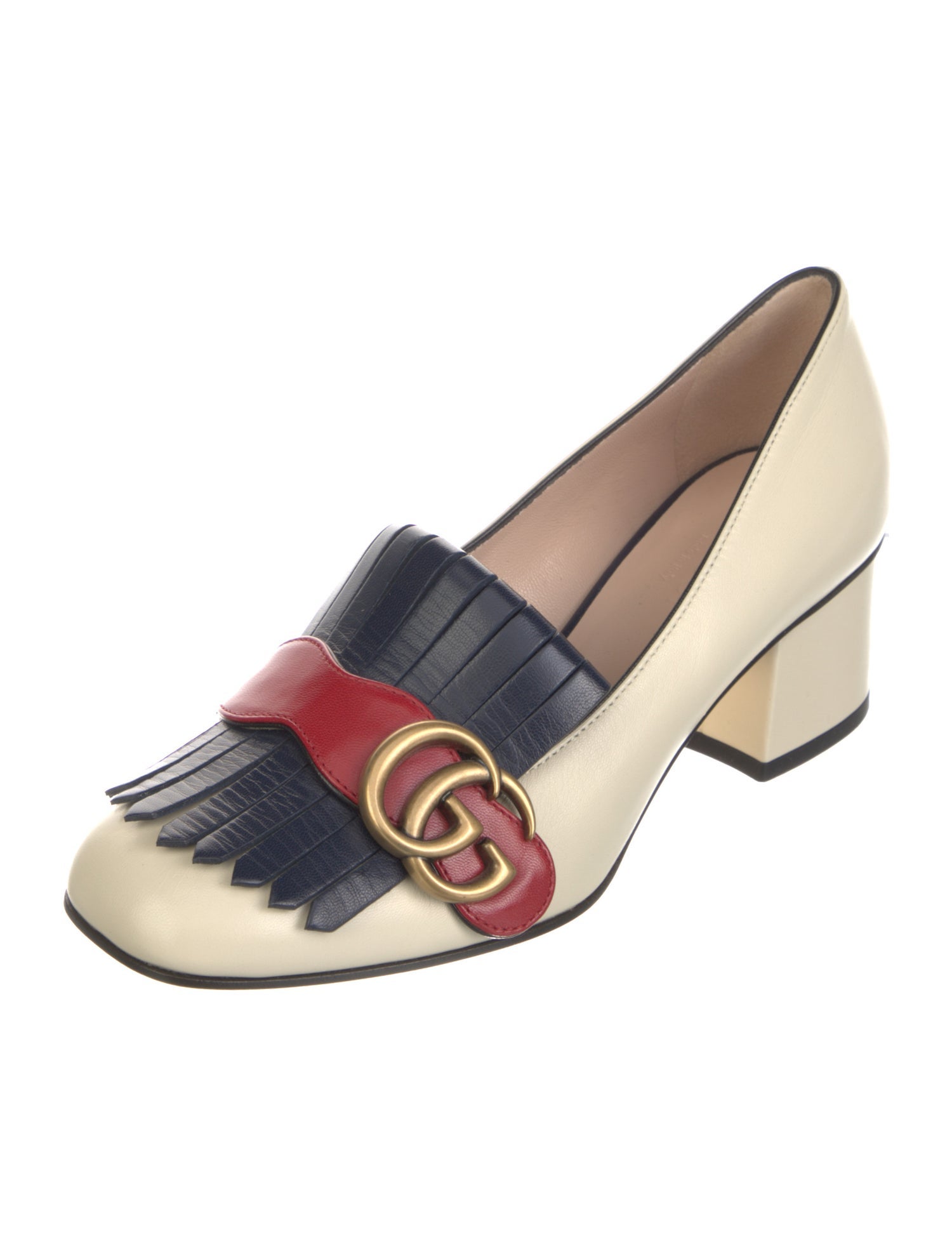 Gucci Double G Logo Leather Pumps