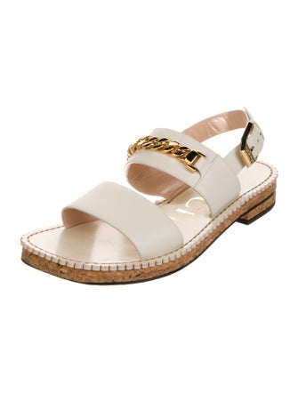 Gucci Leather Chain-Link Accents Espadrilles