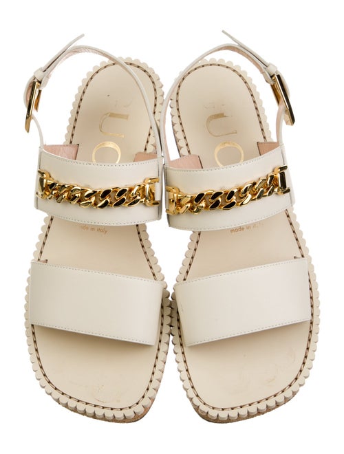 Gucci Leather Chain-Link Accents Espadrilles