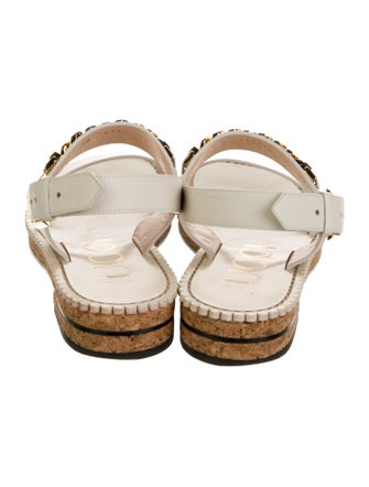 Gucci Leather Chain-Link Accents Espadrilles