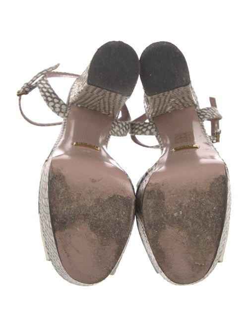 Gucci Horsebit Accent Snakeskin Sandals