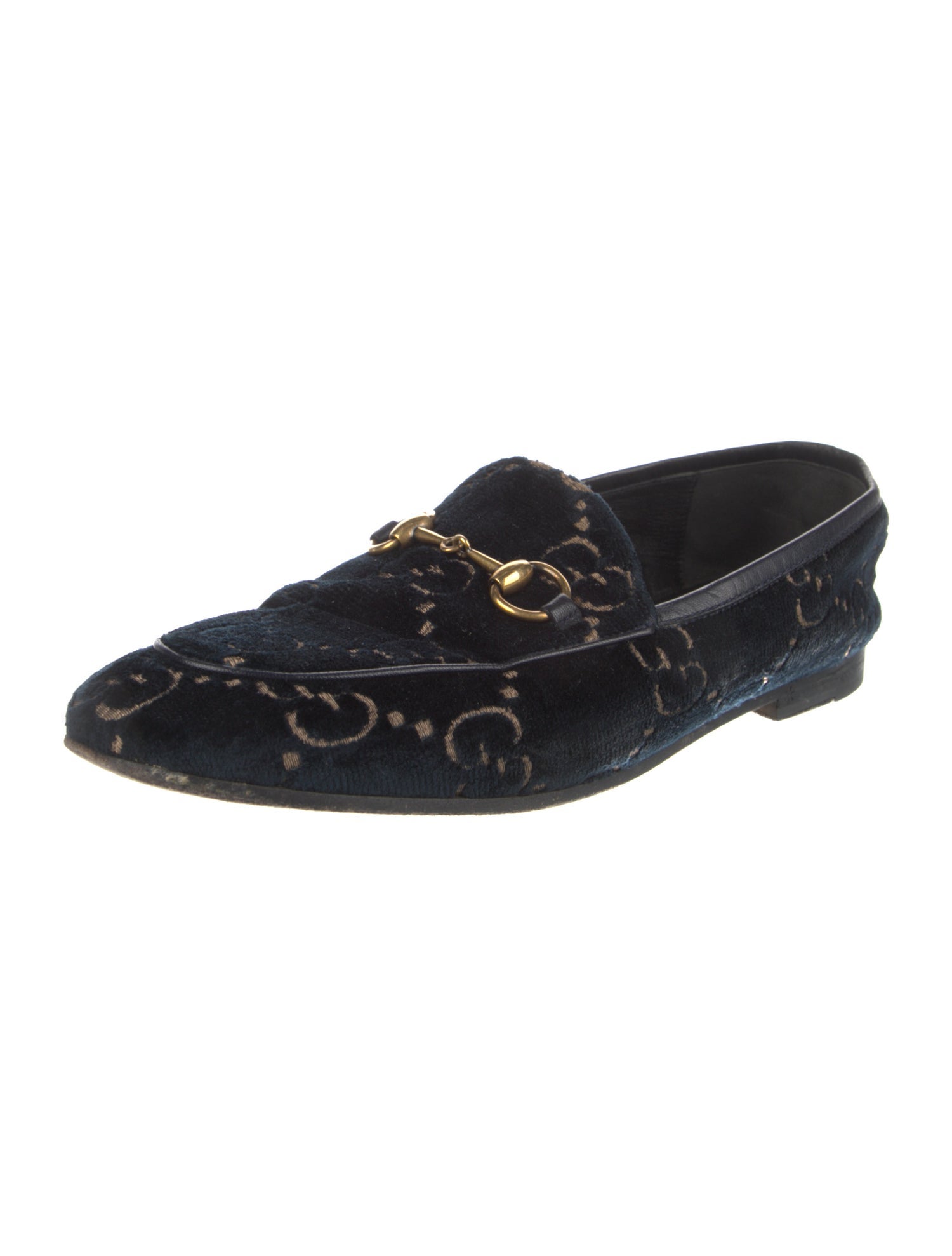 Gucci Horsebit Accent Velvet Loafers
