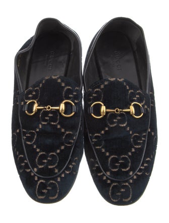 Gucci Horsebit Accent Velvet Loafers