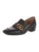 Gucci Faux Pearl Accents Leather Loafers