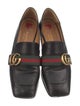 Gucci Faux Pearl Accents Leather Loafers