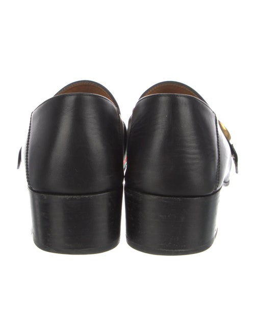 Gucci Faux Pearl Accents Leather Loafers