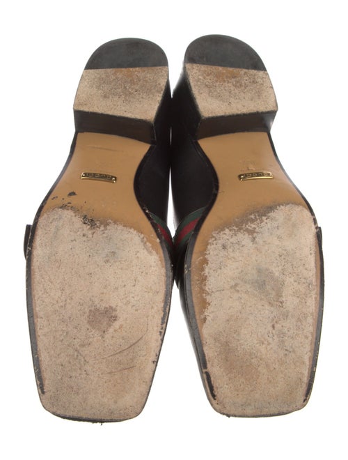 Gucci Faux Pearl Accents Leather Loafers