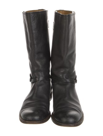 Gucci Interlocking G Logo Leather Moto Boots