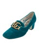 Gucci Double G Logo Velvet Pumps