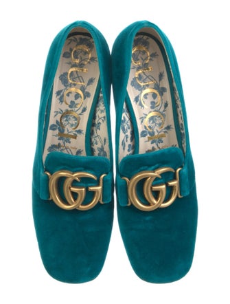 Gucci Double G Logo Velvet Pumps