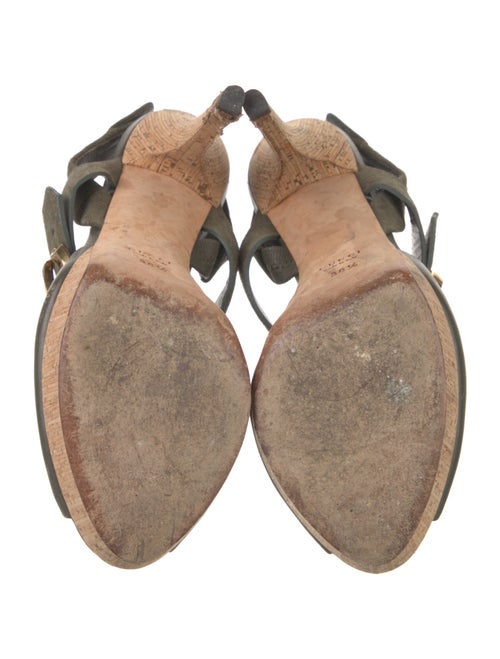 Gucci Double G Logo Leather Slingback Sandals