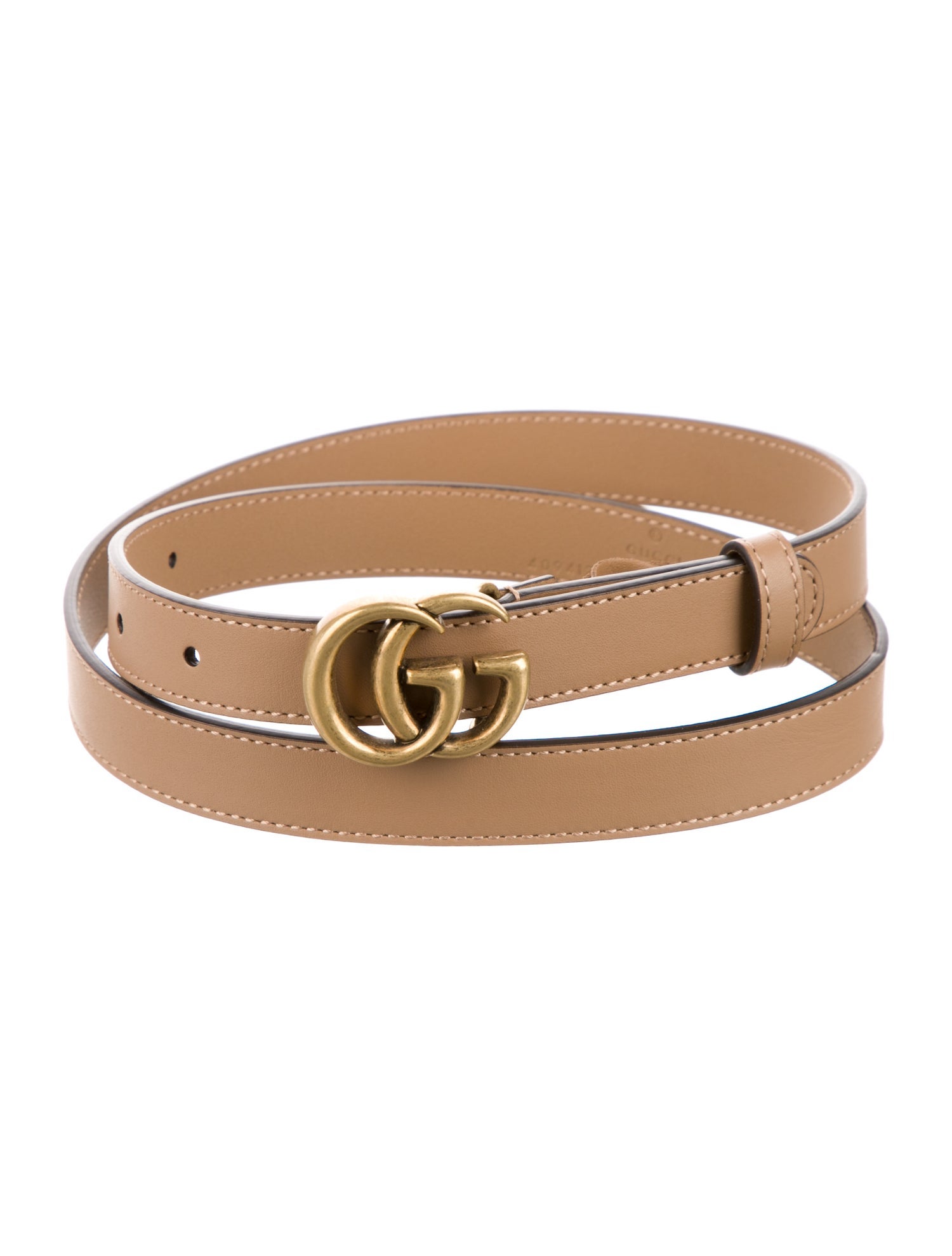 Gucci Double G Logo Skinny Belt