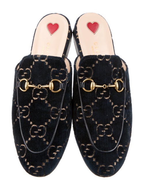 Gucci Horsebit Accent Velvet Mules