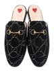 Gucci Horsebit Accent Velvet Mules