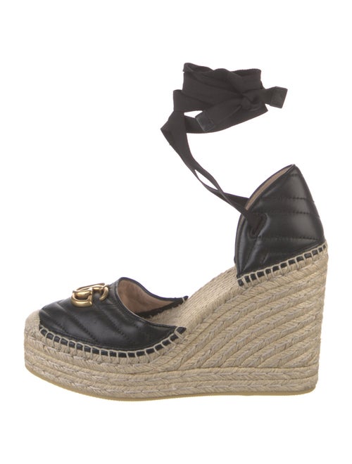 Gucci Double G Logo Leather Espadrilles