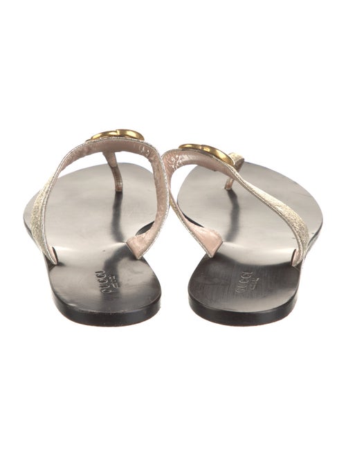 Gucci Double G Logo Leather Slides