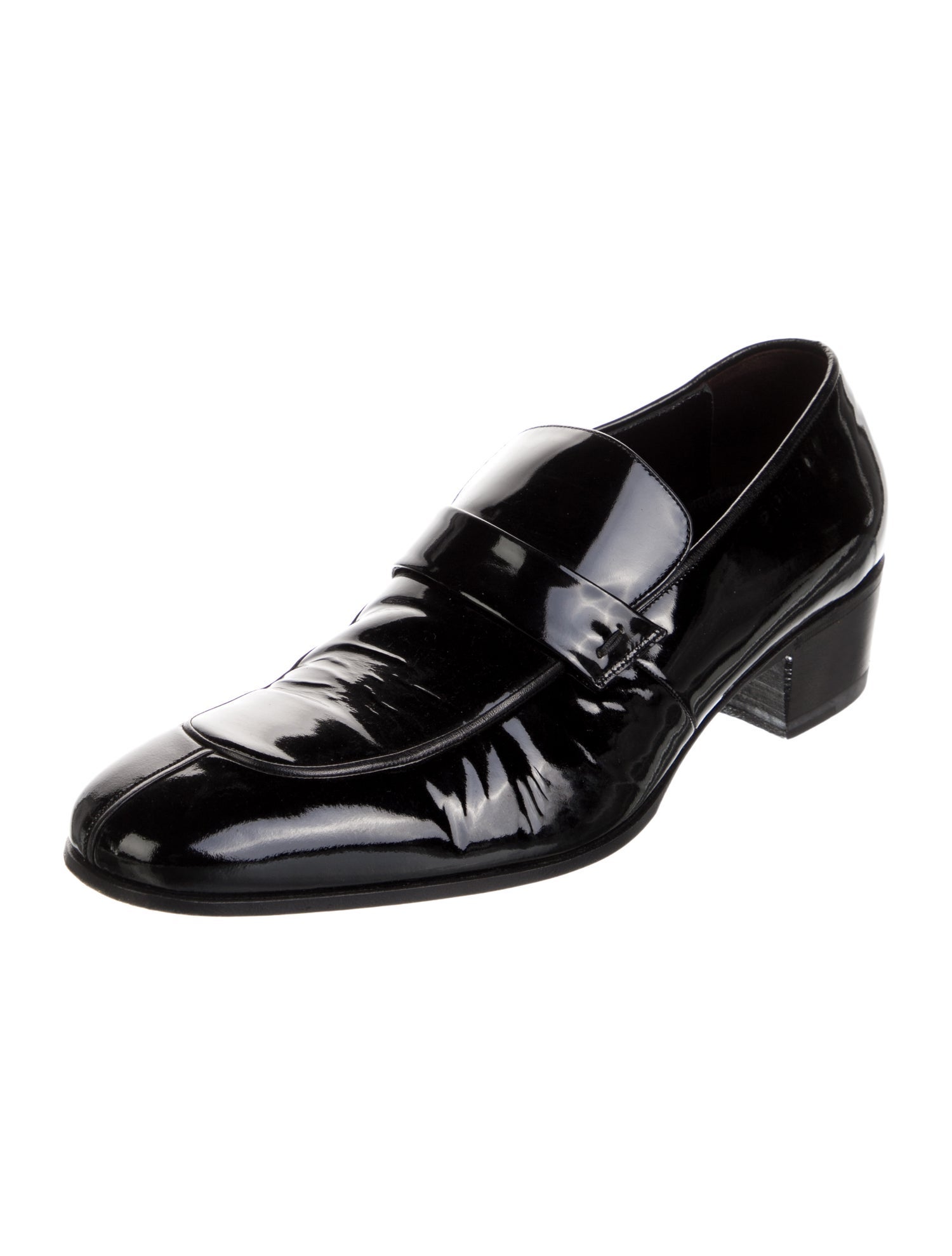 Gucci Horsebit Accent Patent Leather Dress Loafers