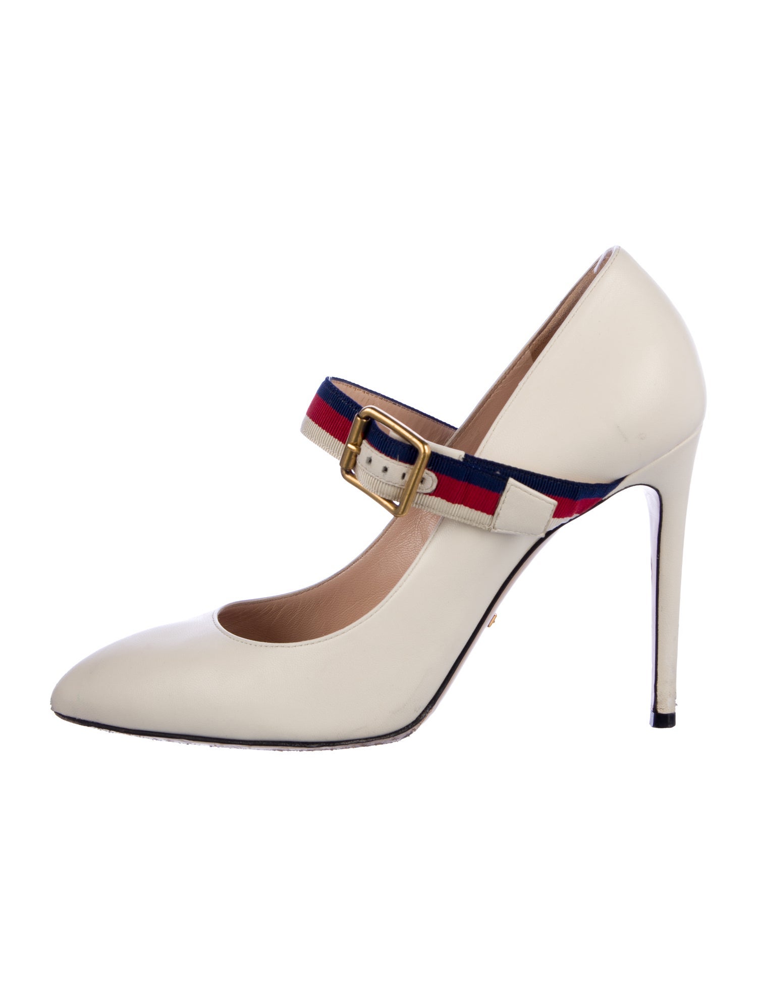 Gucci Leather Grosgrain Trim D'Orsay Pumps