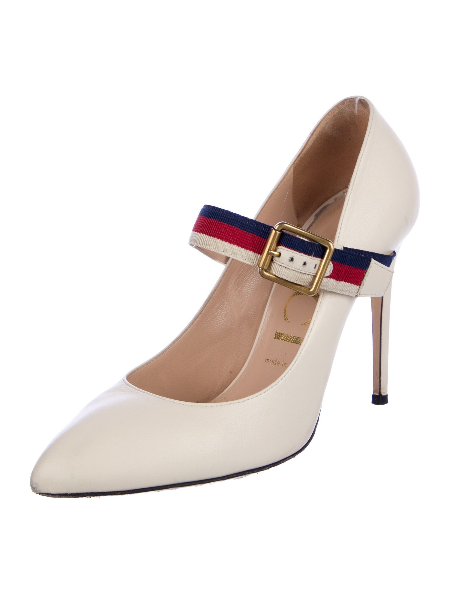 Gucci Leather Grosgrain Trim D'Orsay Pumps