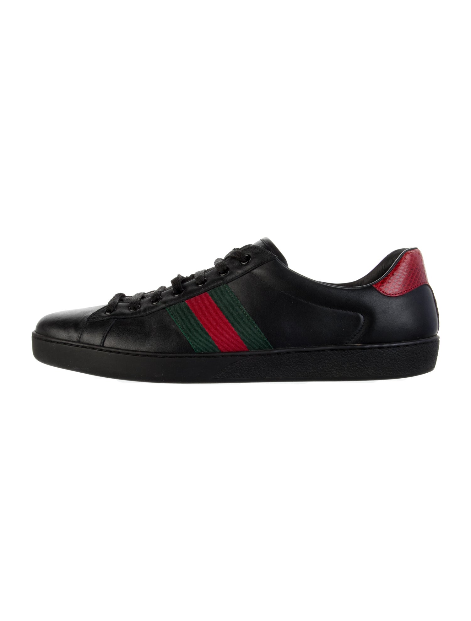 Gucci Web Accent Leather Sneakers