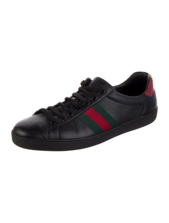 Gucci Web Accent Leather Sneakers