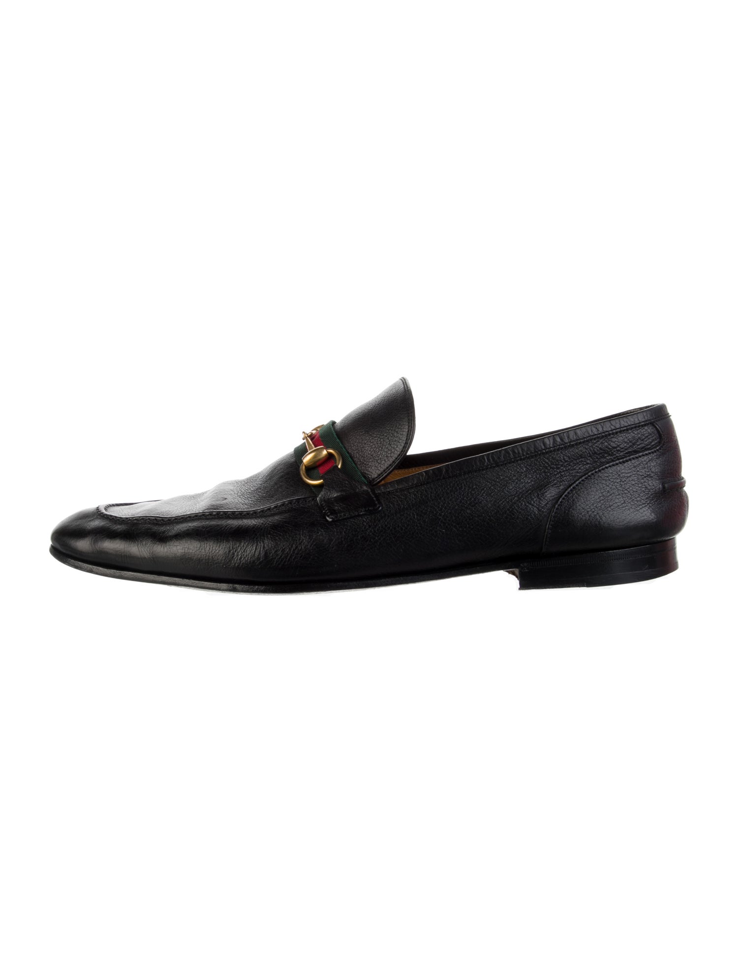 Gucci Web Accent Leather Dress Loafers