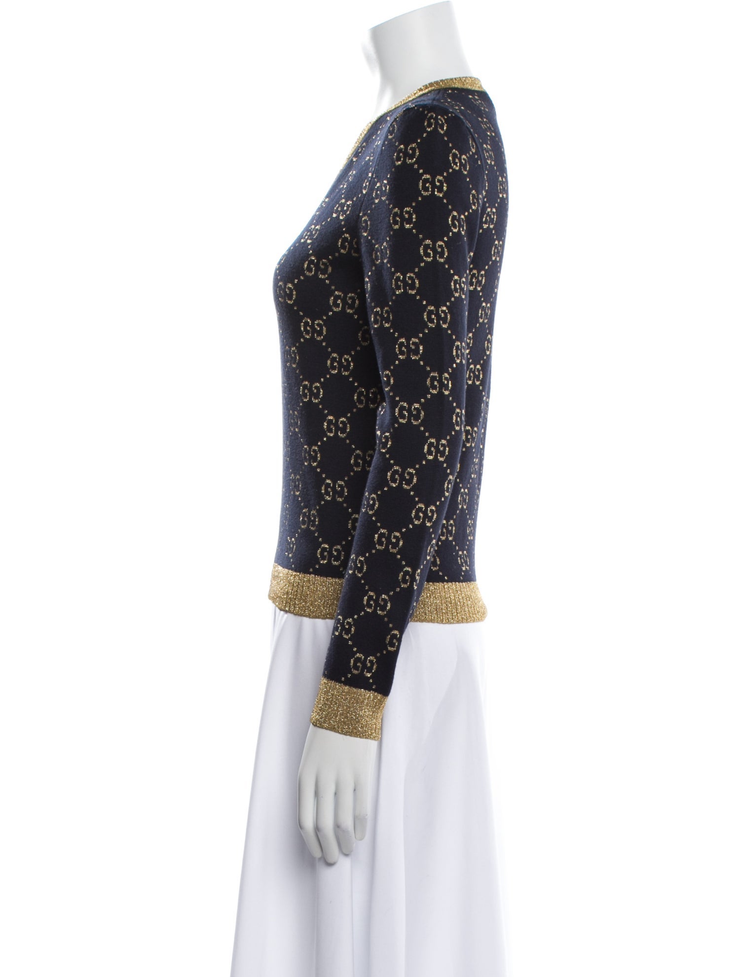 Gucci Printed V-Neck Sweater