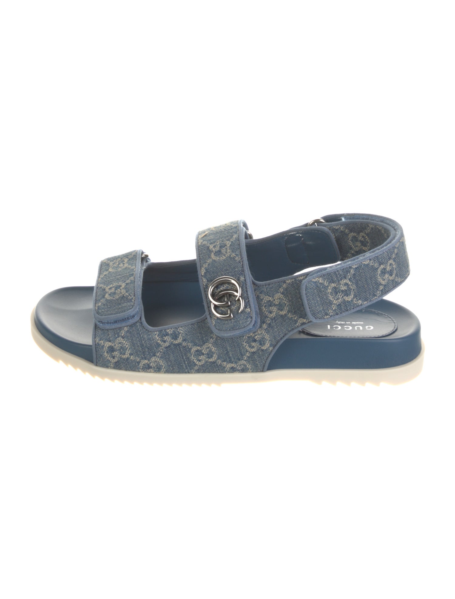 Gucci GG Canvas Denim Slingback Sandals w/ Tags