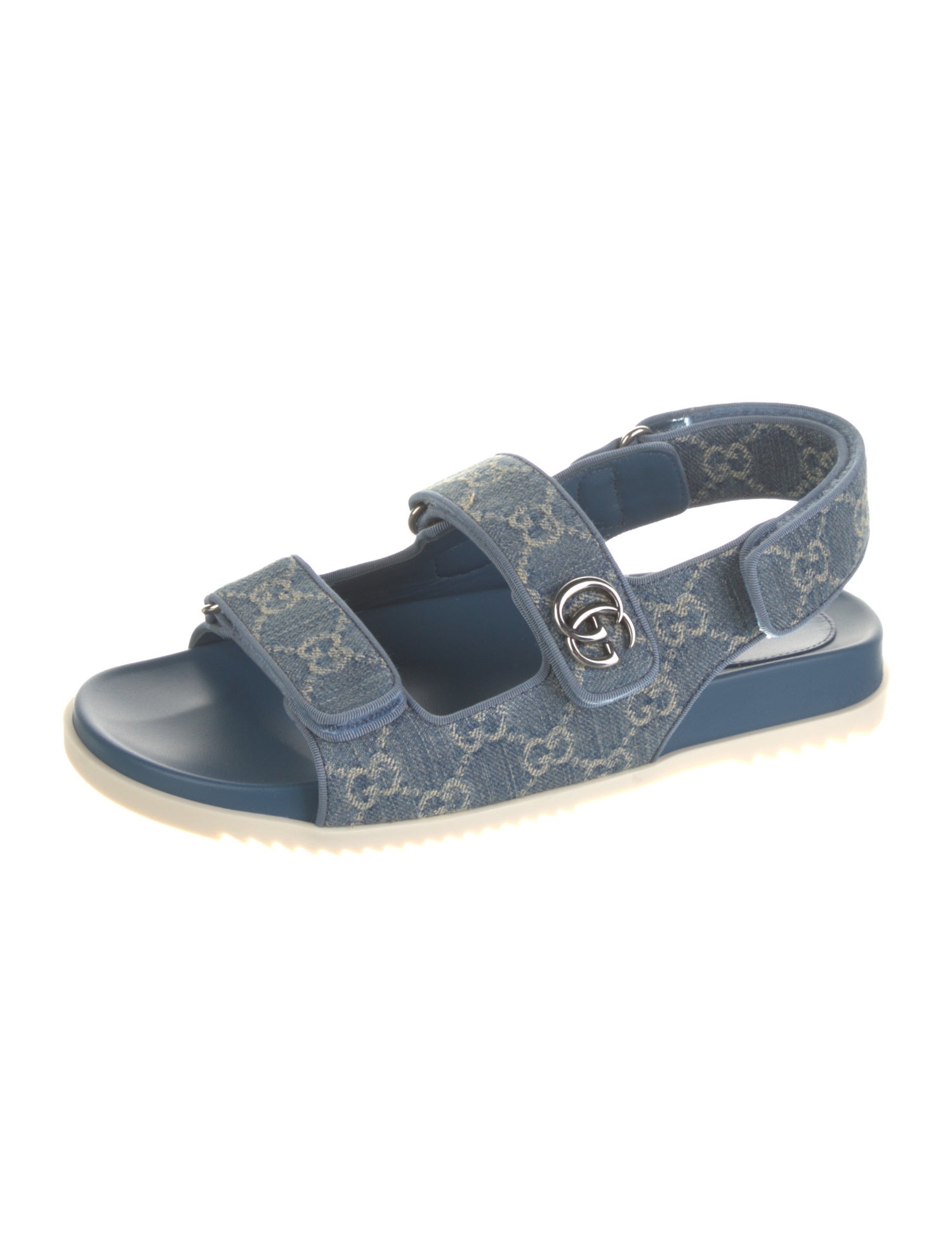 Gucci GG Canvas Denim Slingback Sandals w/ Tags