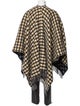 Gucci Wool Plaid Print Poncho