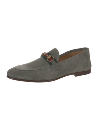 Gucci Web Accent Suede Dress Loafers