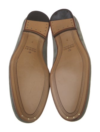 Gucci Web Accent Suede Dress Loafers