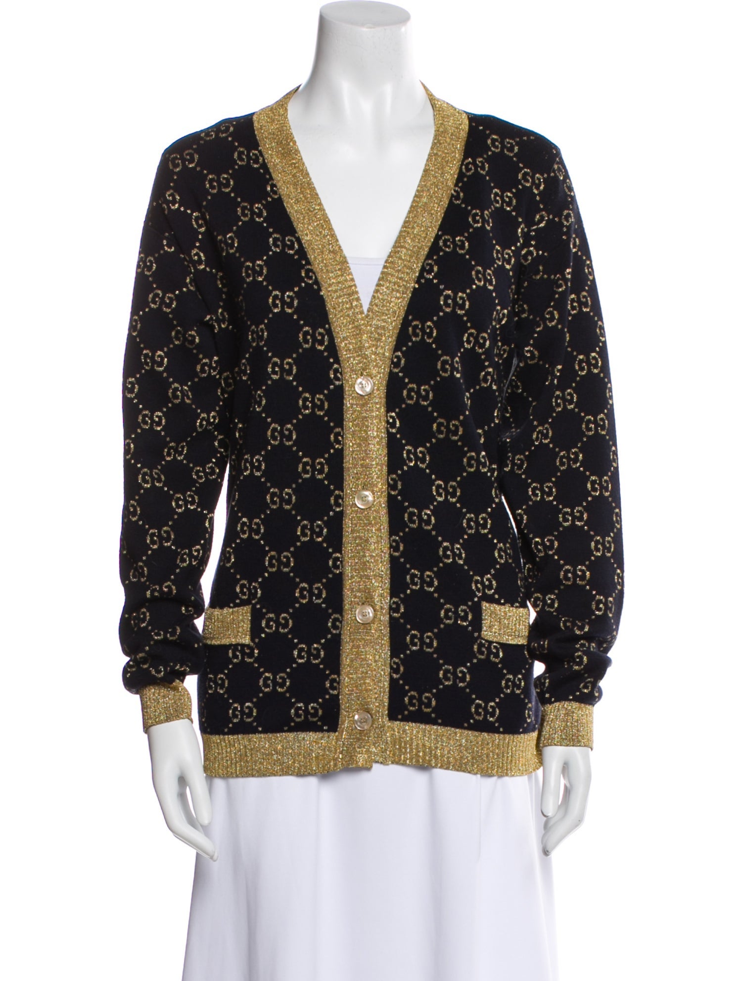 Gucci Printed V-Neck Sweater