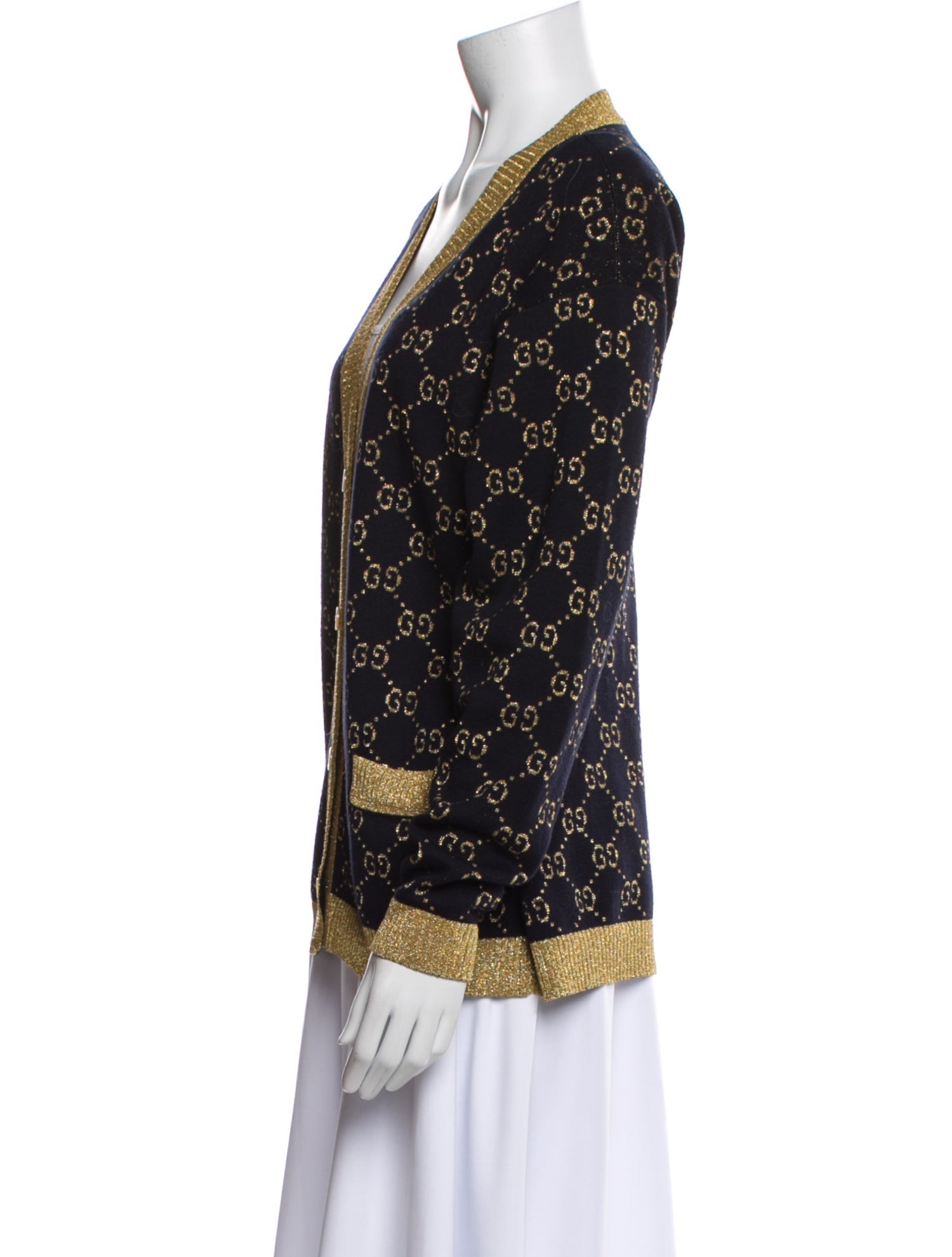 Gucci Printed V-Neck Sweater