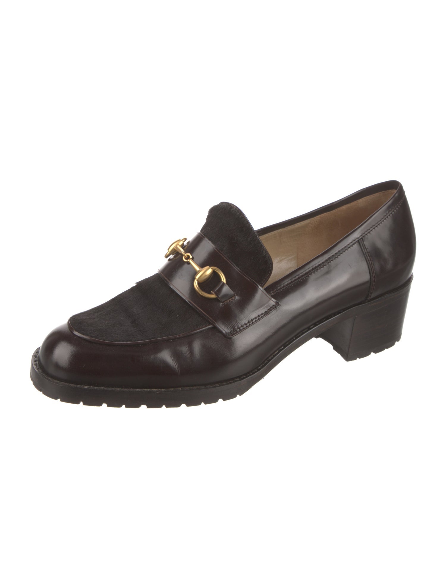 Gucci Horsebit Accent Leather Pumps